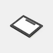 Post-it® White On Black Polka Dots Pattern Custom Text (Incliné)