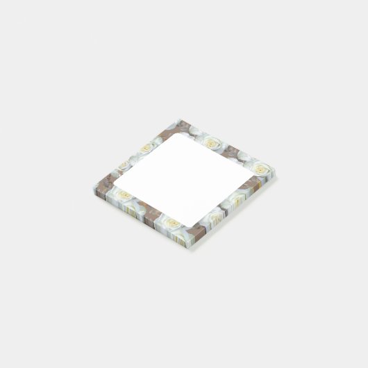 Post-it® White Roses Romantic Rustic Pattern (Incliné)