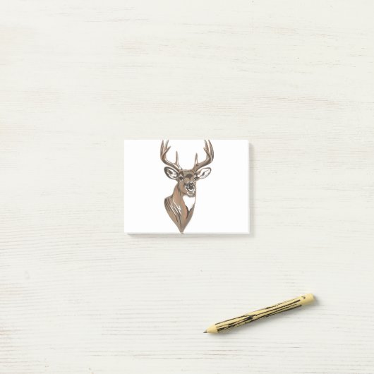 Post-it® Whitetail Buck Deer Head (Sur un bureau)