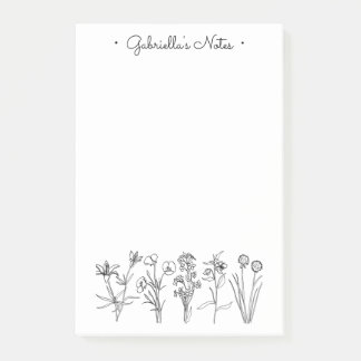 Post-it® Wildflower Botanical Pretty Floral Garden Name