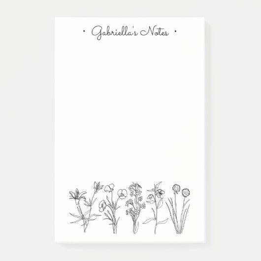 Post-it® Wildflower Botanical Pretty Floral Garden Name (Devant)