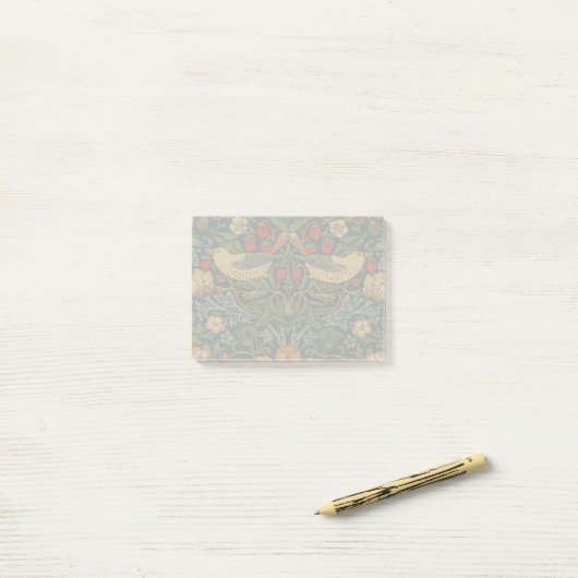 Post-it® William Morris Fraise Voleurs Oiseaux (Sur un bureau)