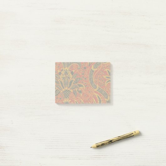 Post-it® William Morris Inde Floral rouge (Sur un bureau)