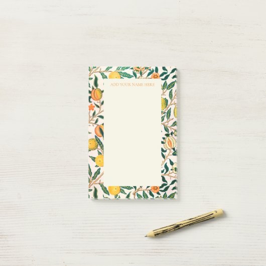 POST-IT® WILLIAM MORRIS POMEGRANATE DESIGN POST IT NOTES (Sur un bureau)