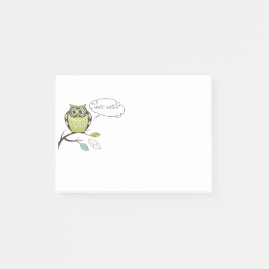 Post-it® Wise Owl Speech Bubble Post-It Notes (Devant)