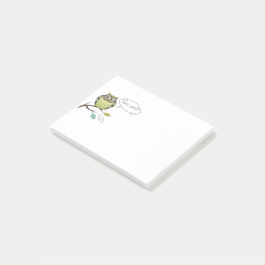 Post-it® Wise Owl Speech Bubble Post-It Notes (Incliné)
