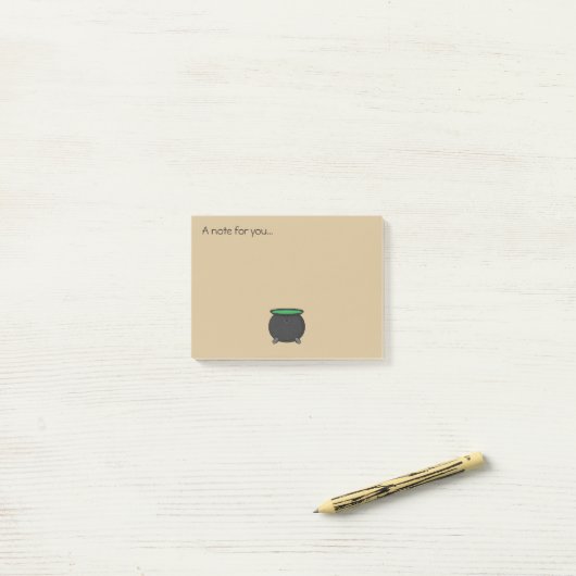 Post-it® Witch Cauldron | Ajouter du texte (Sur un bureau)