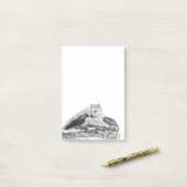 Post-it® Wolf and Raven black and white design (Sur un bureau)