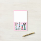 Post-it® Woman In Paris Post it Notes Tour Eiffel (Sur un bureau)