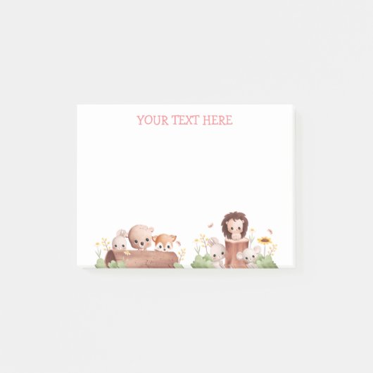 Post-it® Woodland Animaux comestibles Post It Notes Happy F (Devant)