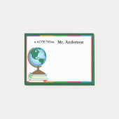 Post-it® World Globe on Stack of Books Professeur personnal (Devant)