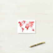 Post-it® World map in watercolor Red (Sur un bureau)