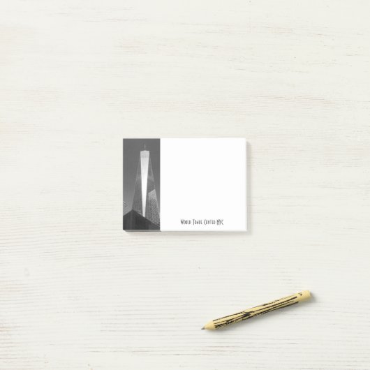 Post-it® World Trade Center NYC en gris (Sur un bureau)