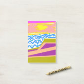 Post-it® Yacht sur Bloc-notes rose (Sur un bureau)