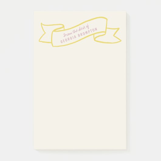 Post-it® Yellow Banner Violet Purple Personalized Name (Devant)