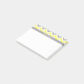 Post-it® Yellow Dk Gray White LG Chevron Gray Nom Monogram (Incliné)