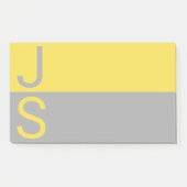 Post-it® Yellow & Grey Modern Initials monogram (Devant)