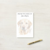 Post-it® Yellow Labrador Lover Monogrammed Dog (Sur un bureau)