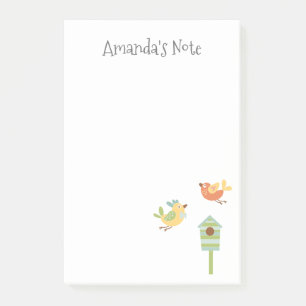 Post-it® Yellow Orange Green Bird ajouter votre nom