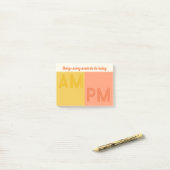 Post-it® Yellow Peach Things To Do Today AM / PM (Sur un bureau)