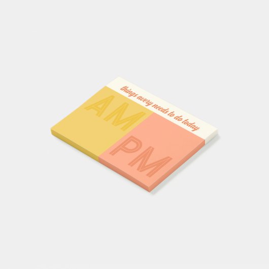 Post-it® Yellow Peach Things To Do Today AM / PM (Incliné)