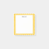 Post-it® Yellow Scallop CUSTOM Chic Monogram Personalized (Devant)