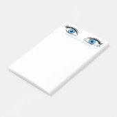 Post-it® Yeux bleus Piercing humoristiques pour les notes (Incliné)