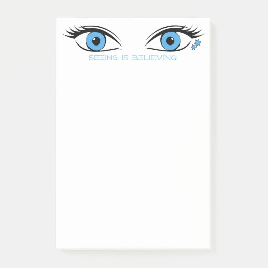 Post-it® Yeux bleus Piercing humoristiques pour les notes (Devant)