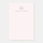 Post-it® Yoga rose fleur de lotus stylisé guérison (Devant)