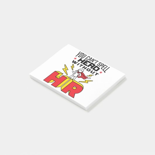 Post-it® You Can't Spell Hero Without HR Human Resources (Incliné)