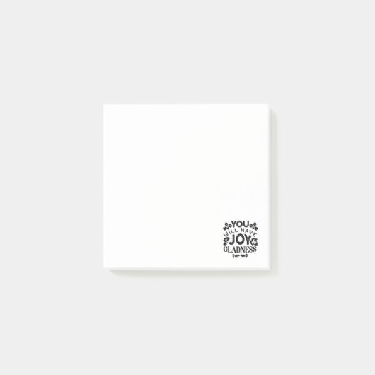 Post-it® You Will Have Joy and Gladness Inspirational Quote (Devant)