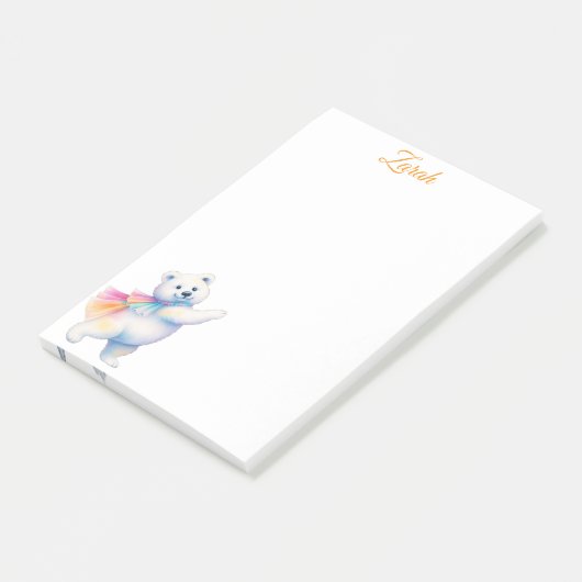Post-it® Zarah l'ours polaire dansant | Personnalisé (Incliné)