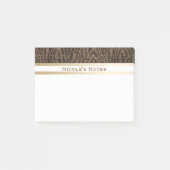 Post-it® Zebra Brown Gold Sparkle Glam tendance Personnalis (Devant)