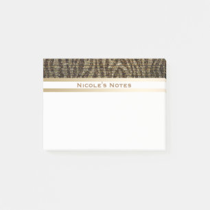 Post-it® Zèbre Brun Or Étincelle Glamour Tendance Personnal