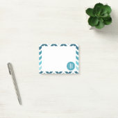 Post-it® Zigzag de Chevron Ombre de bleu d'océan décoré (Bureau)