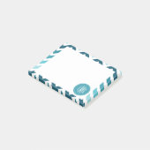 Post-it® Zigzag de Chevron Ombre de bleu d'océan décoré (Incliné)