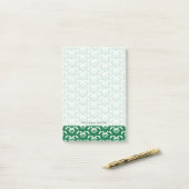Post-it® Zigzag floral vert (Sur un bureau)
