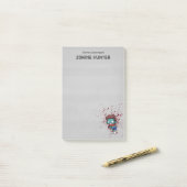 Post-it® Zombie Hunter with Blood Splatter Creepy (Sur un bureau)