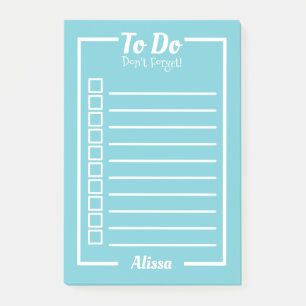 Post-it® Zone de coches Classic To Do avec nom