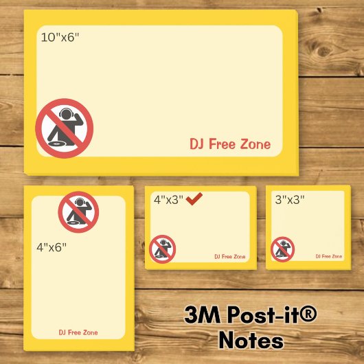 Post-it® Zone interdite aux DJ