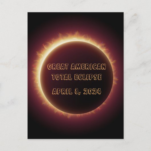 Post Kaart-Eclipse 2024 Briefkaart (Voorkant)