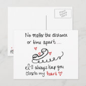 Post-kaart op lange afstand briefkaart (Voorkant / Achterkant)