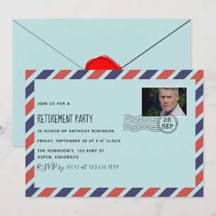 Post Kantoor Pensioenpartij met fotouitnodiging Kaart