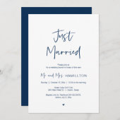 Post mariage Brunch, Just Married Invitation (Devant / Derrière)