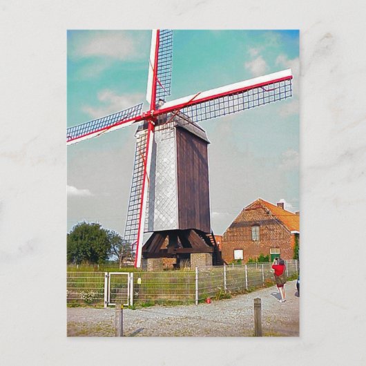 Post Mill op een boerderij Briefkaart (Voorkant)