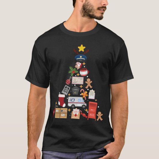 Post Office Worker Kerstboom Ornament Postal T-shirt (Voorkant)