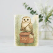 Post Owl Mail Bird Wild Animaux Carte postale (Debout devant)