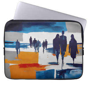 Post-Storm Zwervers – Abstracte figuren Laptop Sleeve
