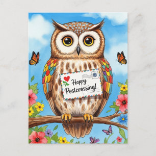 Post Uil Mail Bird Happy Postcrossing Briefkaart