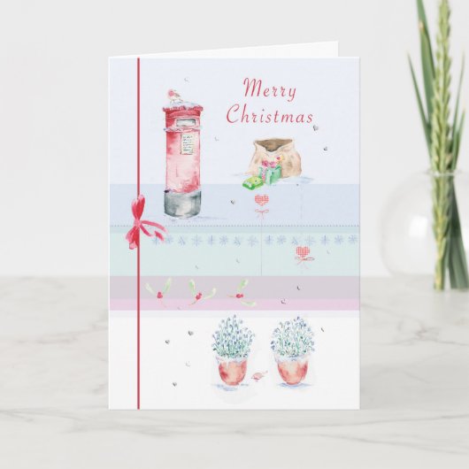 Post vakje Kerstkaart Feestdagen Kaart (Voorkant)